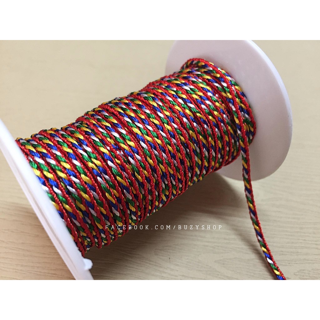 (bó 3 mét) dây ngũ sắc làm vòng tay nguyên liệu thủ công, phụ liệu handmade]