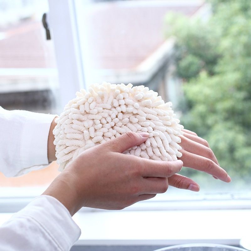 Khăn lau tay tròn san hô CHENILLE cho nhà bếp