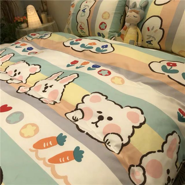 Bộ cotton poly Gấu thỏ