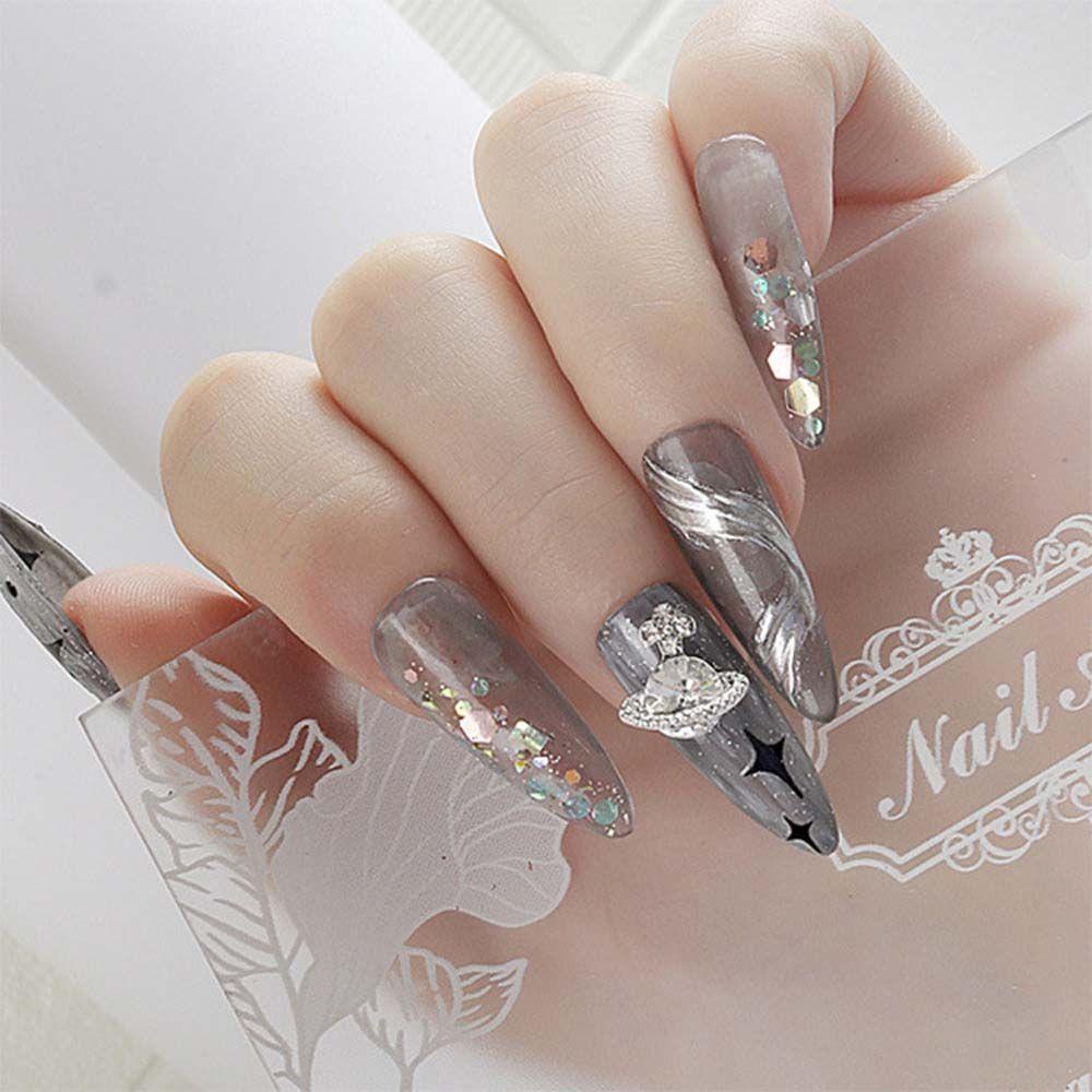 AROMA Đá Mắt Mèo 3D Nhiều Màu Đính Móng Tay Thời Trang
