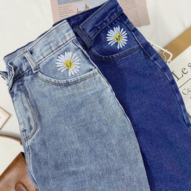 QUẦN JEAN BAGGY THÊU HOA CÚC SIÊU HOT | BigBuy360 - bigbuy360.vn