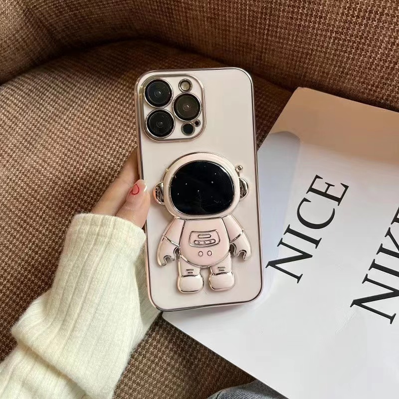 Ốp Điện Thoại Mạ 3D Hình Phi Hành Gia Cho iPhone 11 12 13 pro max 7 plus 8 plus x xs max xr 11 pro max 12 pro max 13 pro max