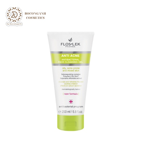 SỮA RỬA MẶT GIẢM MỤN KIỀM DÀU FLOSLEK PHARMA ANTI ANCE FACE CLEANSING GEL BA LAN 200ML