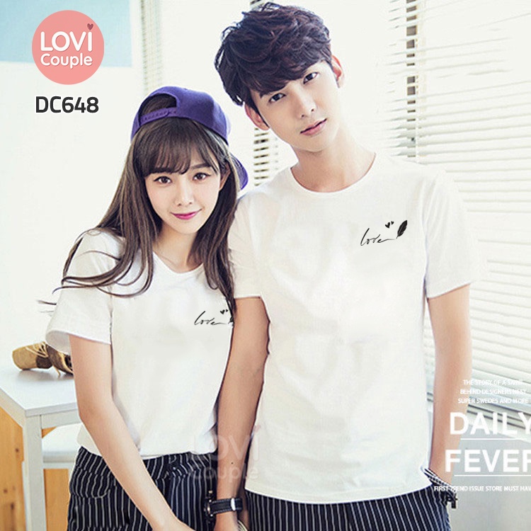 [Freeship đơn từ 0đ] [Dòng Cao Cấp] Áo Thun Cặp Love Lông Vũ DC648