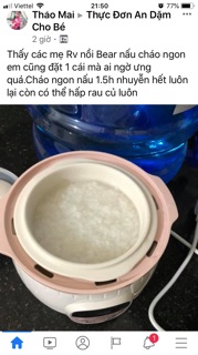 Nồi nấu cháo chậm có lồng hấp Bear 0.8l
