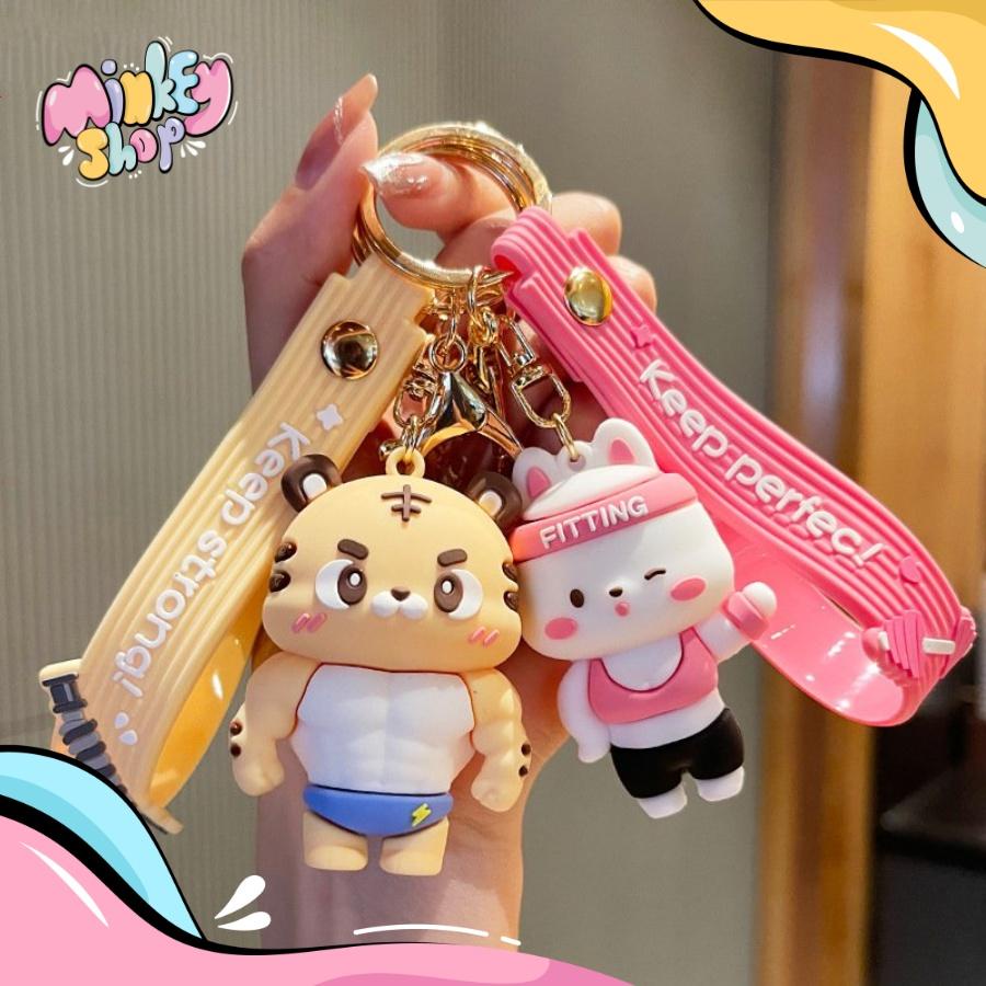 Móc Khoá Động Vật Tập Gym Dễ Thương Nhiều Mẫu Phụ Kiện Túi Xách, Balo, Ô Tô Cute 02MKDV -Minkey