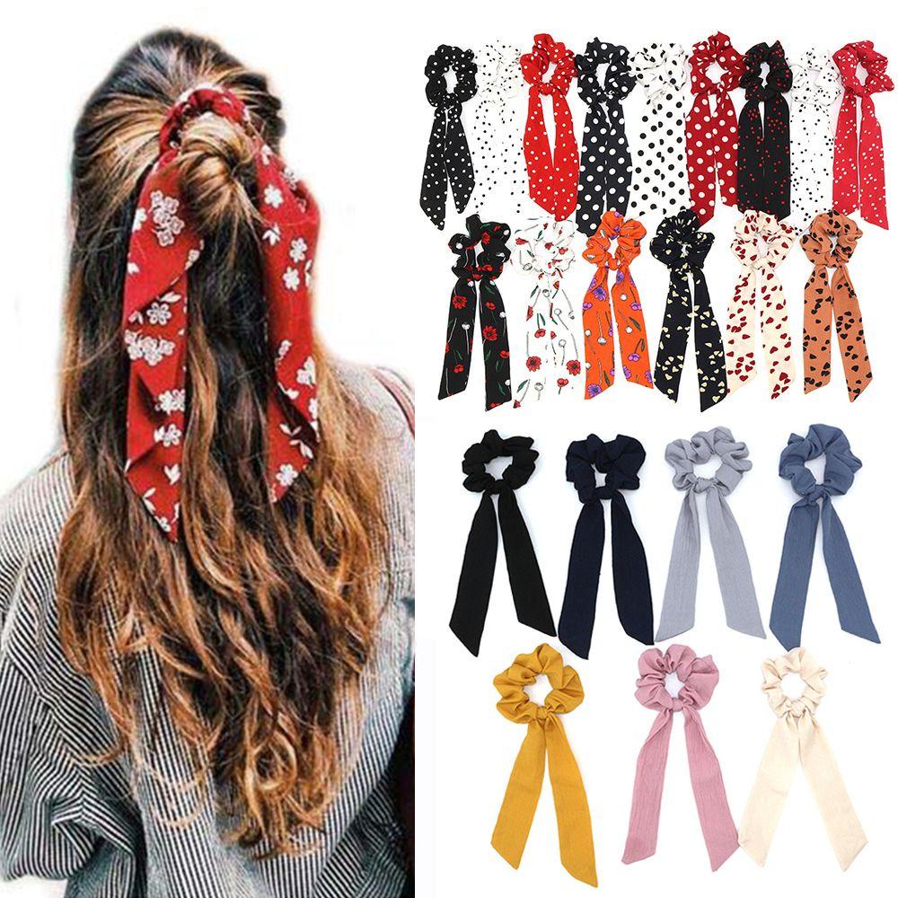 Dây Buộc Tóc Thắt Nơ Ruy Băng Bằng Cao Su Thời Trang
