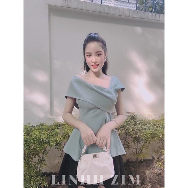 ÁO LỆCH XANH PASTEL -LINHH ZIM