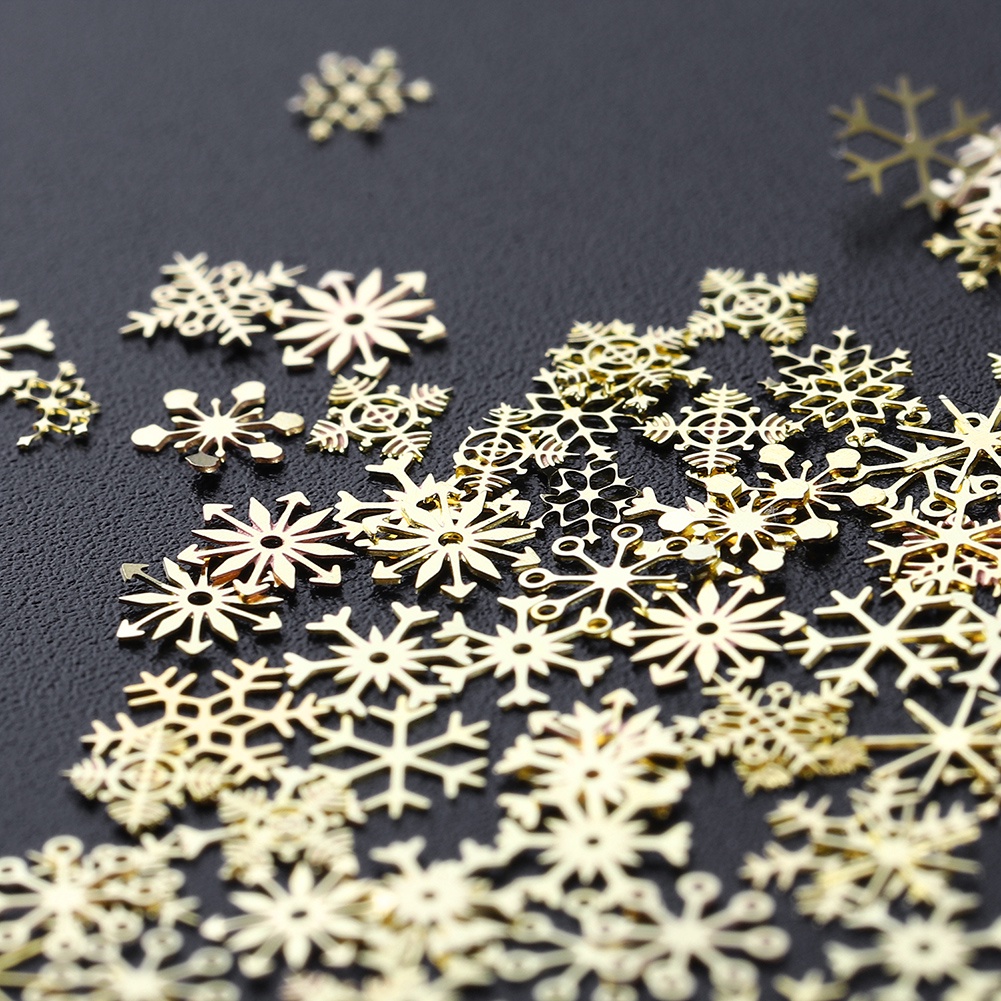 Phụ Kiện Trang Trí Móng Tay Hình Bông Tuyết 3D Lấp Lánh Xinh Xắn