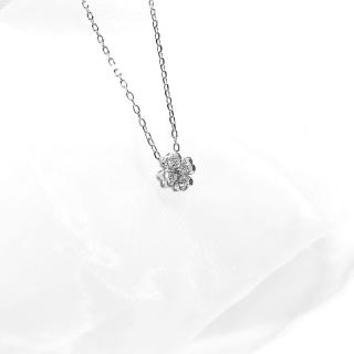 Dây Chuyền Bạc Blue Peach Four Leaf DC003