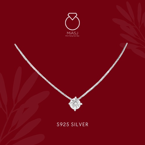Dây chuyền nữ bạc Ý S925 MiASJ mặt kết đá CZ cao cấp D0046