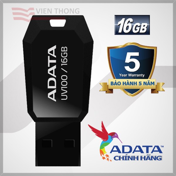 USB 16Gb ADATA UV100 (Đen) - Chính hãng