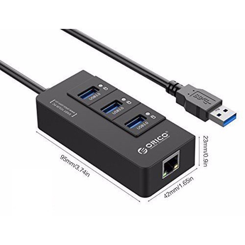 Bộ chia/ Hub USB 3.0 3 PORT và 1 cổng LAN 1000 ORICO HR01-U3 -DC687