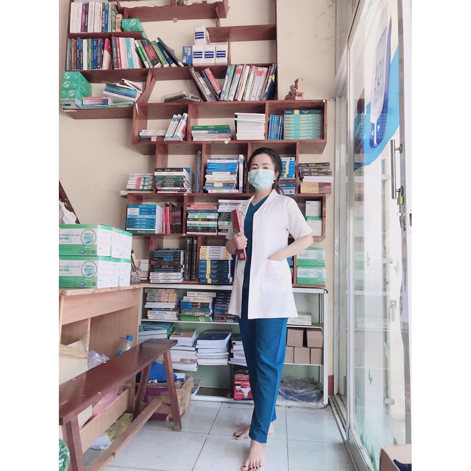 Áo Blouse (Blue) Tay Ngắn, Thân Ngắn Dược Sĩ, Điều Dưỡng, Y Tá - Thương hiệu TN Medical | BigBuy360 - bigbuy360.vn