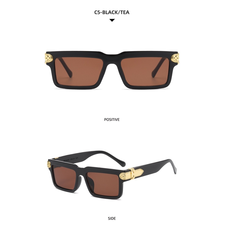 Kính mát thiết kế gọng vuông nhỏ phong cách Âu Mỹ thời trang 2021