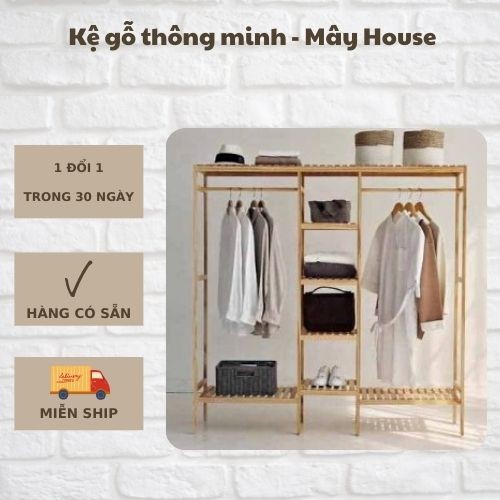 Tủ treo quần áo ⚡ TIỆN LỢI ⚡ Kệ treo đồ triple hanger Mây House