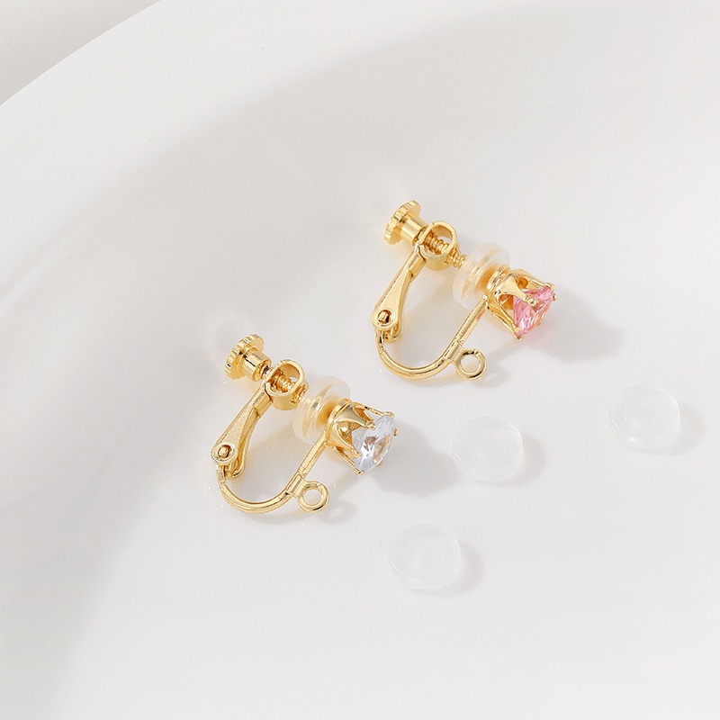 One Cặp Khuyên Tai Kẹp Vành Tai Hình Chữ C Trong Suốt Chống Đau Tai