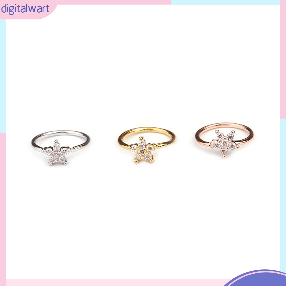 1 Khuyên Mũi Tròn Đính Đá Zircon Thời Trang Cho Nữ