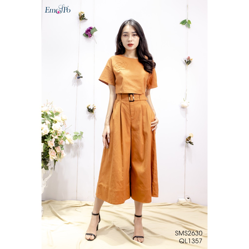 Quần cullotes, ly bung, đỉa cạp, đai eo rời Emspo QL1257