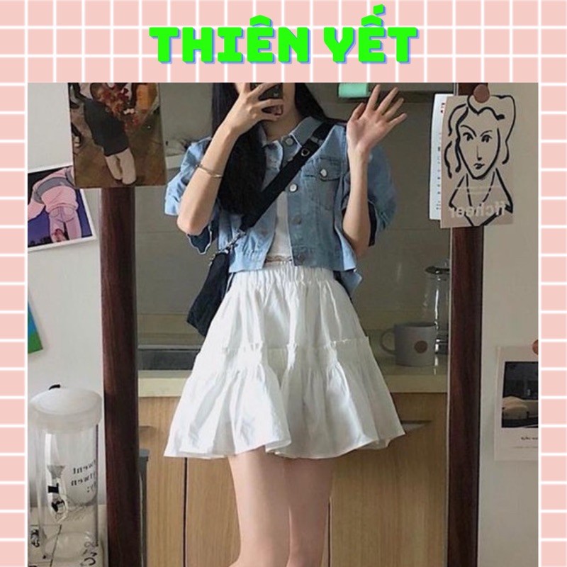 CHÂN VÁY NGẮN HAI TẦNG BASIC QT