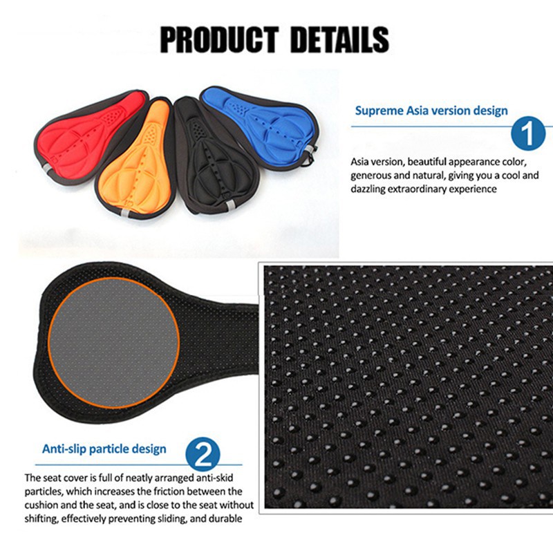 Globetrotter【COD &amp; Hàng sẵn sàng】Đệm lót yên xe đạp leo núi dày dặn siêu mềm thoải mái bằng silicone 3D 4 màu tùy chọn