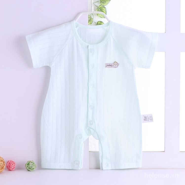 Bộ Áo Liền Quần Cotton Ngắn Tay Cho Bé