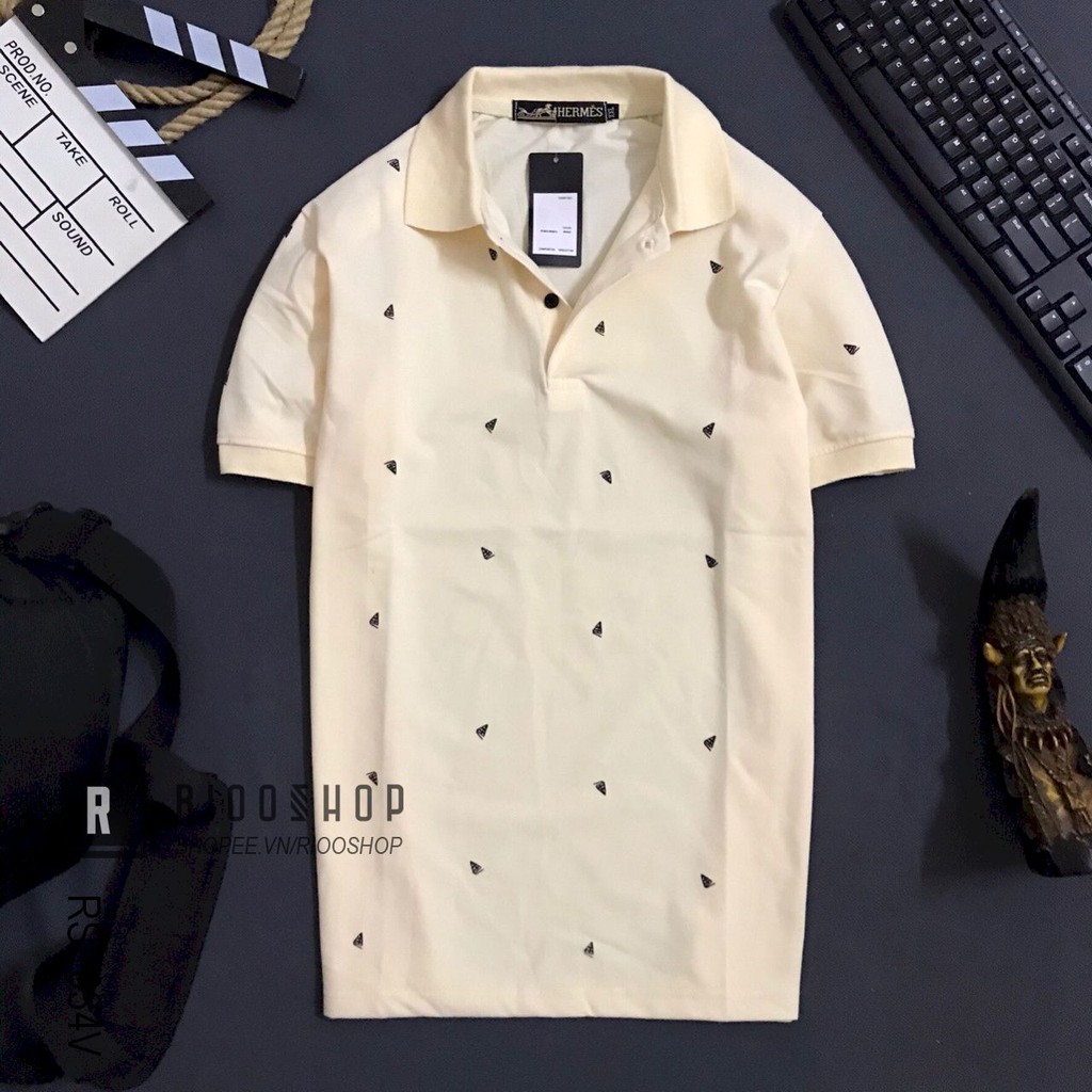 Áo thun nam có cổ họa tiết lá bay cực đẹp RSP034 - áo phông nam đẹp Riooshop | BigBuy360 - bigbuy360.vn