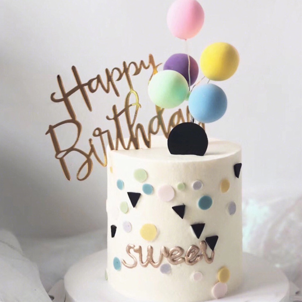 Set 8 Que Cắm Trang Trí Bánh Kem / Cupcake Bằng Đất Sét Nhiều Màu Dành Cho Tiệc Sinh Nhật Em Bé