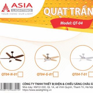 Quạt trần đèn Asia QT04-T-01