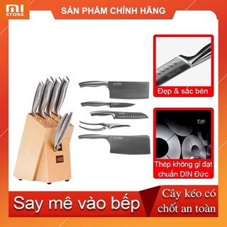 Bộ dao kéo Đức 6 món Xiaomi HuoHou kèm chân đế gỗ