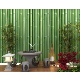 Giấy dán tường trúc xanh 3D keo sẵn khổ 45cm