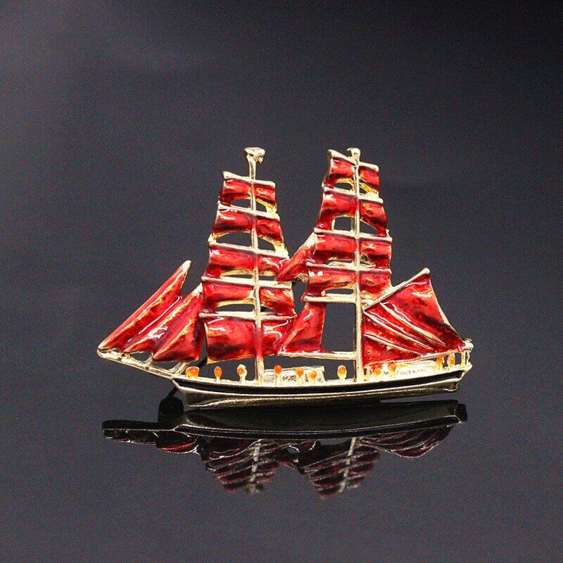 Ghim CàI ÁO HìNh ThuyềN Buồm PhốI MàU Đỏ ThờI Trang Cho Nữ