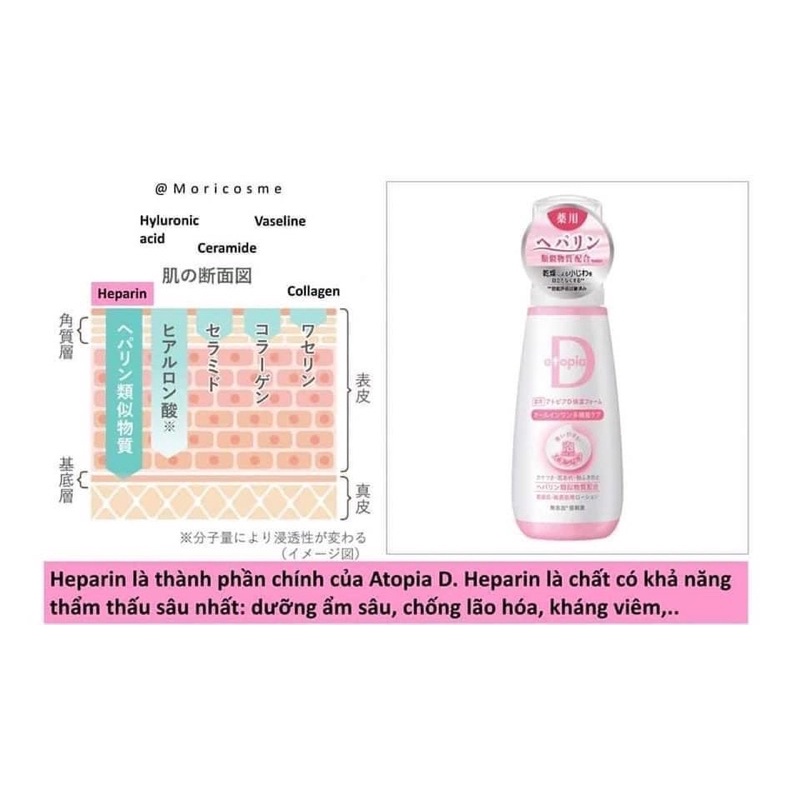 Dưỡng ẩm tạo bọt Atopia D cho da nhạy cảm nội địa Nhật✨