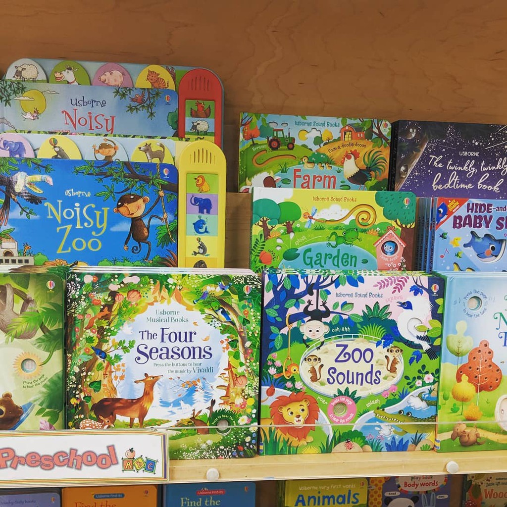 Sách âm thanh Zoo Sounds Usborne ngôn ngữ tiếng anh cho bé mẫu giáo đi chơi sở thú