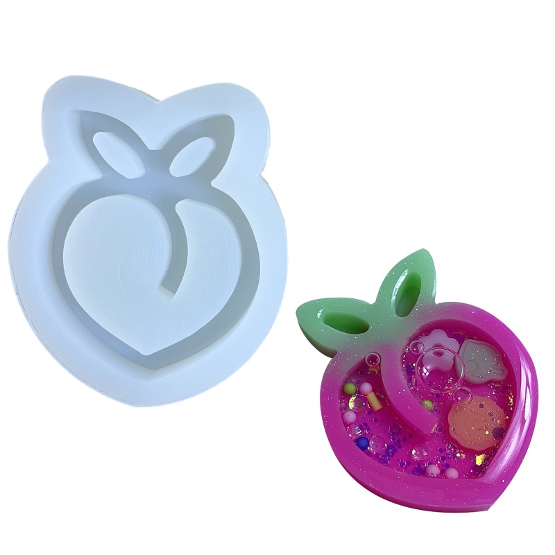 Sa Khuôn Làm Đồ Trang Sức Hình Quả Đào Bằng Nhựa Resin Dễ Thương DIY