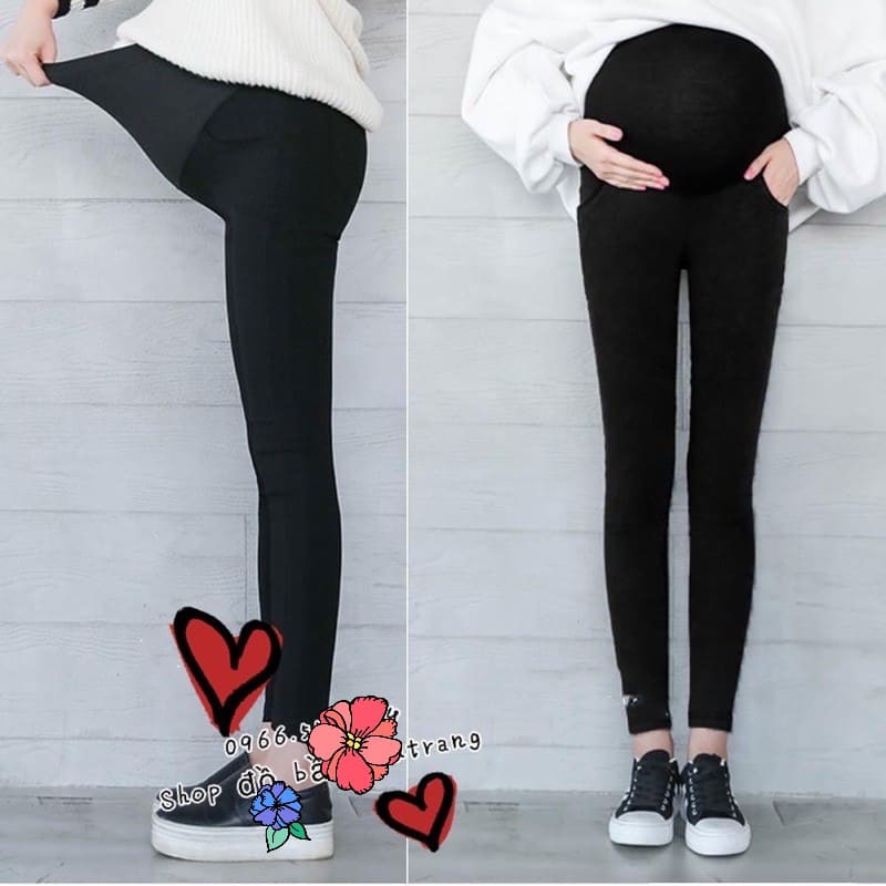 [Sale rẻ] Quần Bầu Legging Có Chun Chỉnh, Chất Cotton len Chỉ 69k/ cái