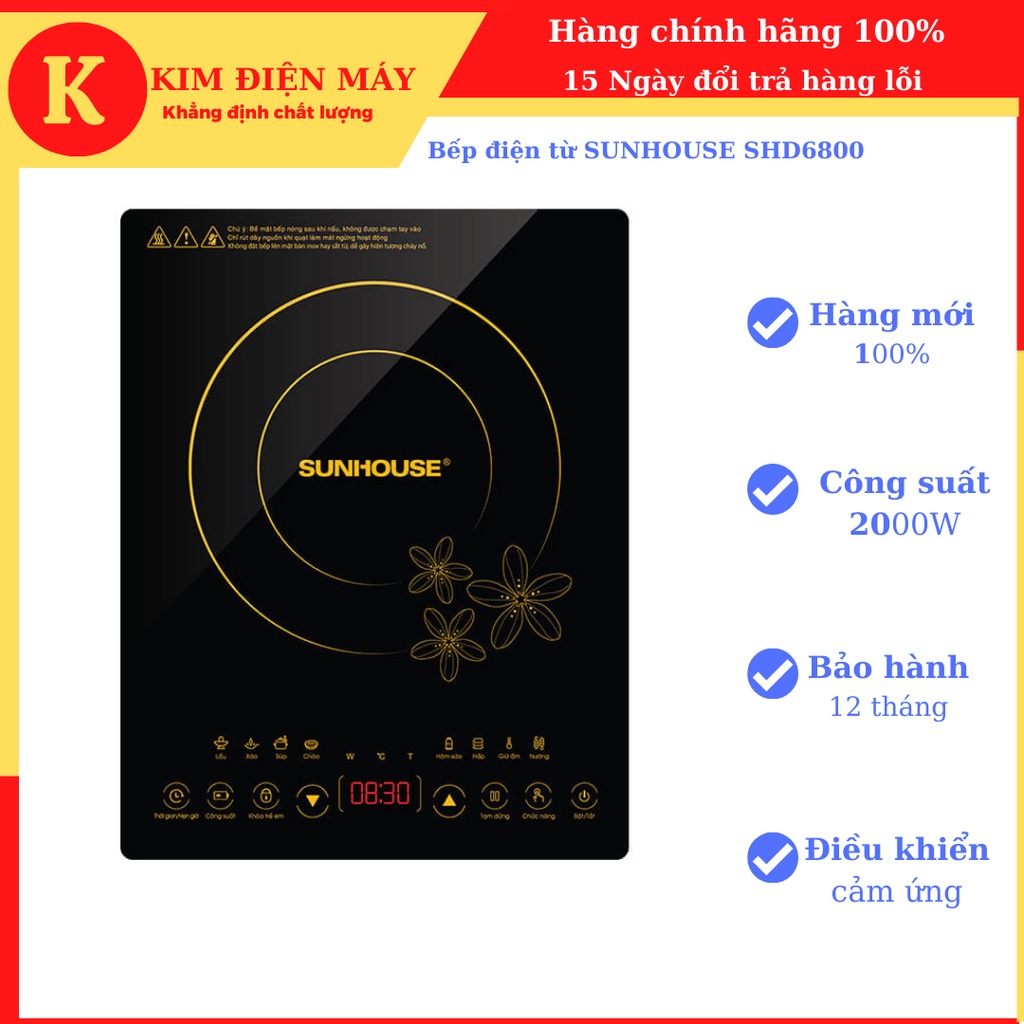 Bếp điện từ SUNHOUSE SHD6800 Hàng chính hãng cao cấp bảo hành 12 tháng toàn quốc
