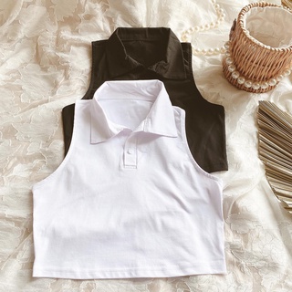 Croptop cổ polo sát nách