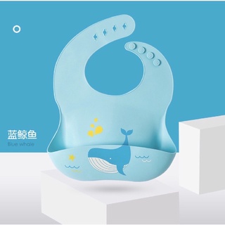 Yếm máng ăn dặm silicon siêu mềm cho bé