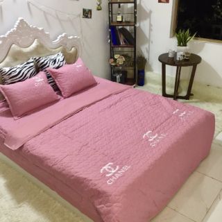 Trọn bộ chăn ga gối cotton đũi trần bông(ib chọn mầu )