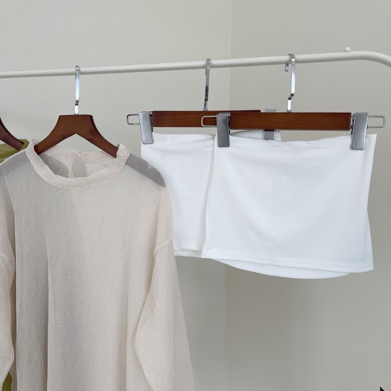 SET ÁO TƠ TAY DÀI  gồm áo voan tơ tay dài và áo yếm trong thiết kế form rộng style hàn quốc ullzang dễ mix & match