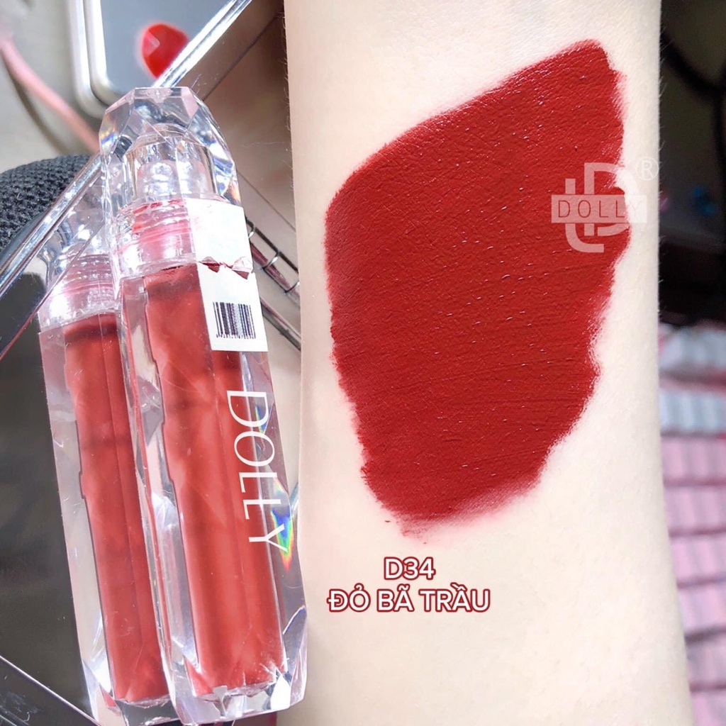 Son Kem Siêu Lì Không Chì Mềm Môi - Son Dolly Diamond Velvet Cao Cấp