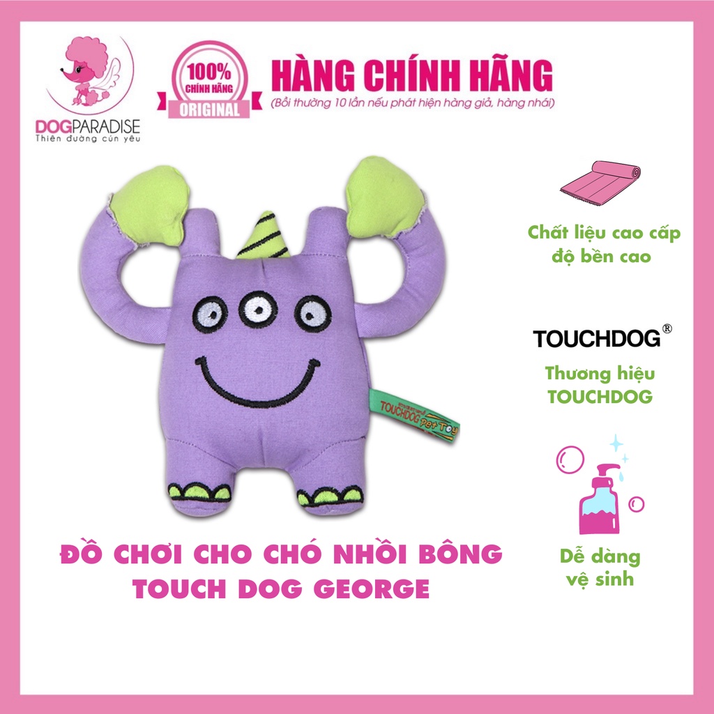 Đồ chơi nhồi bông cho chó Touch Dog George nhân vật hoạt hình 3 mắt mềm mại hình dáng vui nhộn 10x16x5cm - Dog Paradise