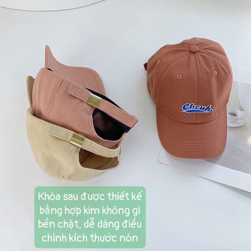 Mũ lưỡi trai nam nữ, nón kết lưỡi trai thêu chữ Chcuh form unisex phong cách Ulzzang Hàn Quốc cá tính năng động NCHCUH