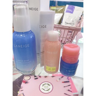 COMBO TINH CHẤT LANEIGE WATER BANK HYDRO ESSENCE (70ML + nước hoa hồng + mặt nạ ngủ + dưỡng môi)