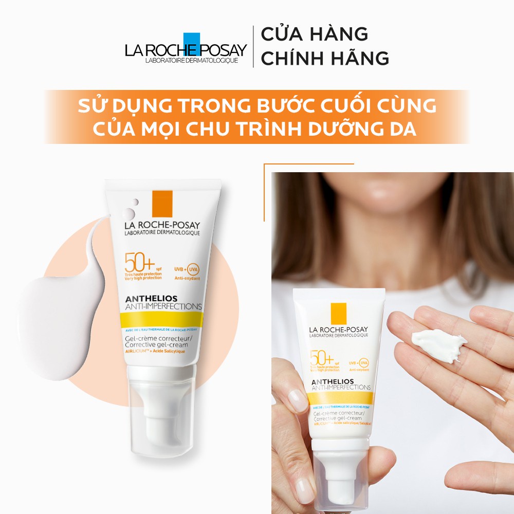 Kem chống nắng giúp bảo vệ da dành cho da bóng dầu, dễ nổi mụn La Roche-Posay Anthelios Anti-Imperfection 50ml