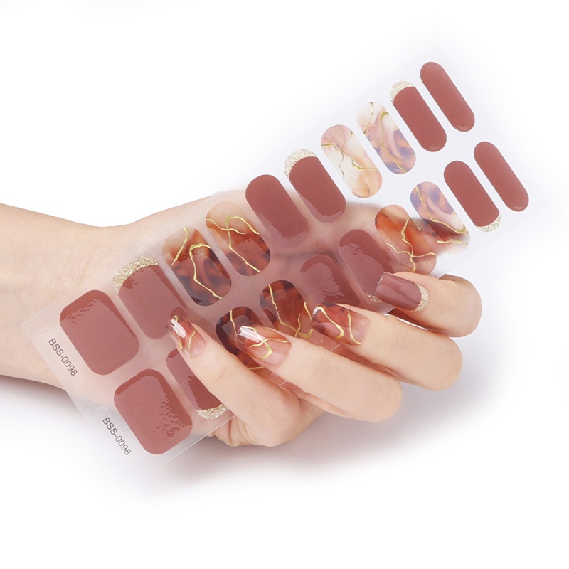 Set 20 Miếng Dán Gel Bán Nguyệt Trang Trí Móng Tay