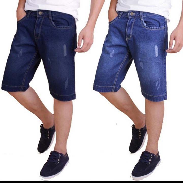 Quần short quần đùi jean nam trơn chất vải cứng không co dãn size 27 đến 36 -MS031