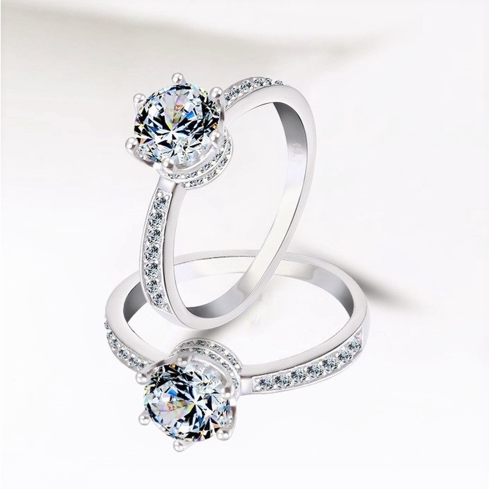 Nhẫn bạc nữ Evasilver cao cấp đính đá thời trang TL01