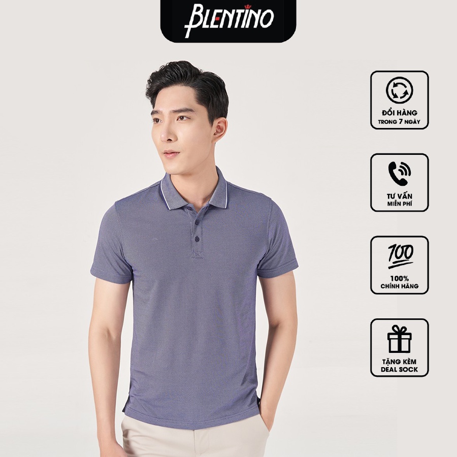 Áo Thun Polo Nam Tay Ngắn Có Cổ Blentino PL20448 100% Cotton Thấm Mồ Hôi Nhanh